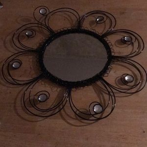 COPY - Black flower rim mirror